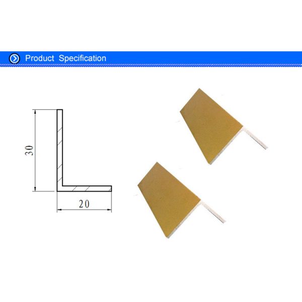 6063 Alloy Aluminum Extrusion Corner For Buildings , Powder Coating Aluminium Angle 30 X 20 mm