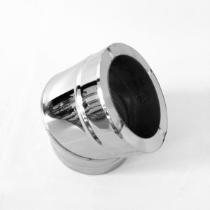 China 90 Degree Elbow Double Wall Angled Chimney Pipe With Ceramic Fibers Insulation on sale