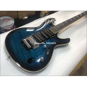 Custom 6 string electric guitar yellow tiger maple veneer rosewood fingerboard