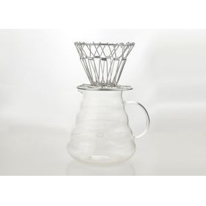 High Borosilicate Coffee Pot With Stasinless Steel Collapsible Shelves