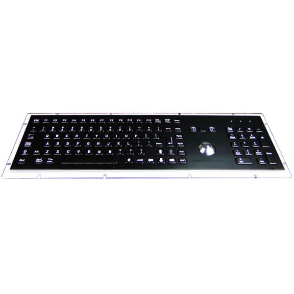 Quality Electroplated Industrial Metal Keyboard Liquid Proof With Optical Trackball Mouse for sale