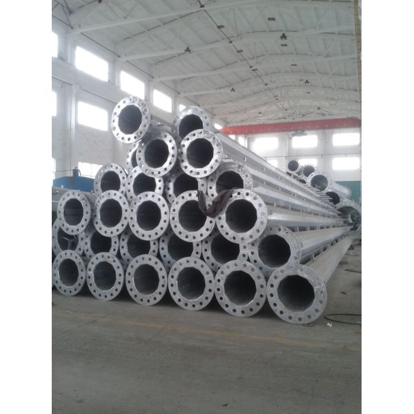 25FT High Octagonal Shape Hot Dip Galvanized Metal Utility Pole Long Service Life