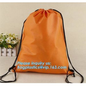 Custom made printed non woven fabric drawstring shoe dust carrier bag with logo