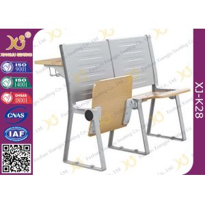 Metal And Plywood Structure School Desk Chair With Reading Pad For Lecture Room