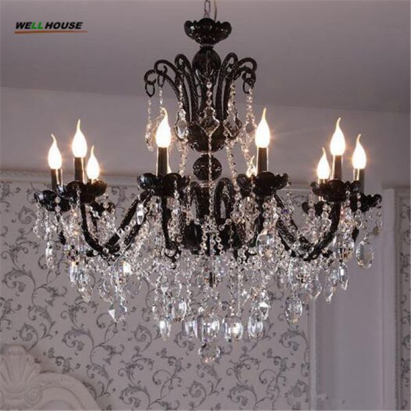 Black and silver crystal chandelier light fixtures ( WH-CY-20)