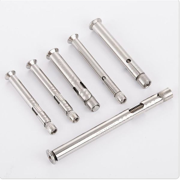 DIN Standard 304 Stainless Steel Countersunk Head Hex Socket Expansion Bolt Sleeve Anchors for Window or Door Frame Fixed in Silver