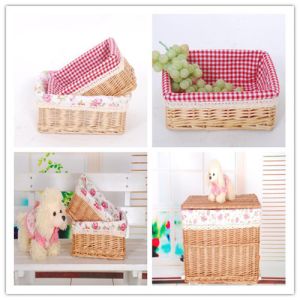 Wicker storage baskets with mat customize size handcraft wicker arts ECO Home