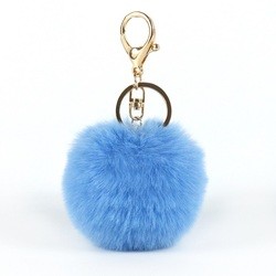 Handbag Pom Pom Fluffy Keyring , Faux Fur 120mm Unique Keychains For Women