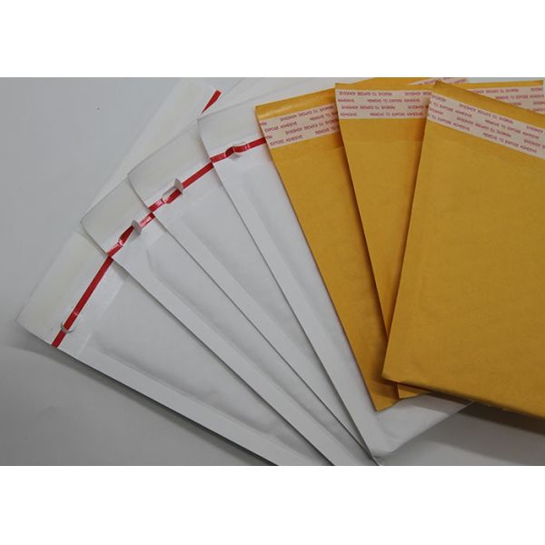 Customized Yellow Kraft Paper Bubble Mailers Easy To Tear Padded For Mailing