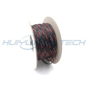 Red Color High Temp Braided Sleeving For Wire / Hose / Cable Harness Protection