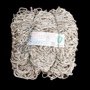Flat webbing lifting cargo safety net for falling object protection
