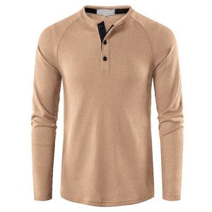 Spring And Autumn 95% Polyester Solid Long Sleeve Round Collar T-Shirt For Men