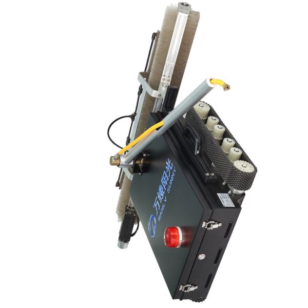 Remote Controlled Semi-automatic Solar Panel Dust Eliminator for PV Plant