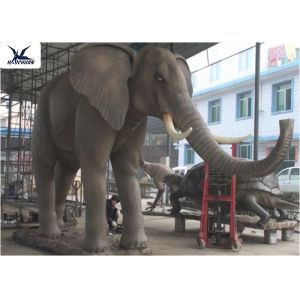 Zoo Park Decorative Life Size Animatronic Animals Large Elephant Figurines