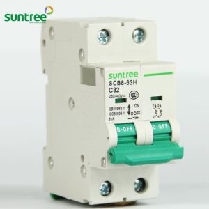 2P Mcb 10kA Mini SCB8-63H AC Circuit Breakers With 63A Current