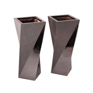 Customized special shaped stainless steel flower pots spiral planter