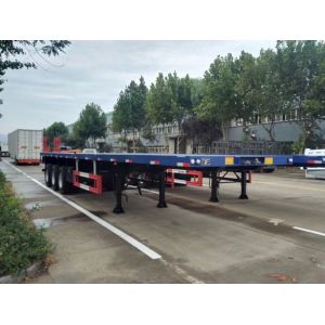 China Lowboy 20FT/40FT Container Carrier/Transport Semi-Trailer With Leaf Spring Suspension on sale