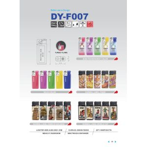 2022 Dongyi EUR Style Classic Windproof Gas Lighter Dy-F007 with Plastic