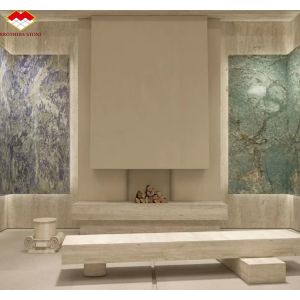 Modern Material Beige Travertine with Good Polished Natural Stone For Wall