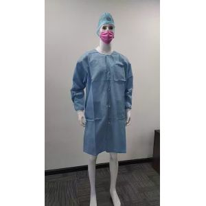 S&J High Performance custom color design SMS Disposable Lab Coat With Knit Cuffs