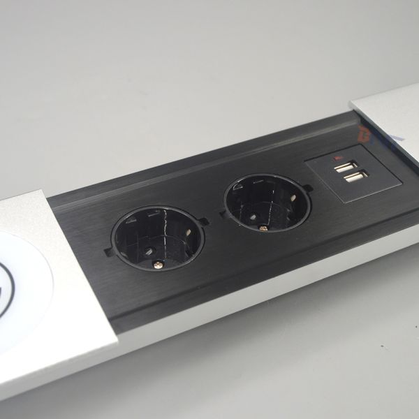 Quality Sliding Power Socket EU Socket With USB Charger for sale