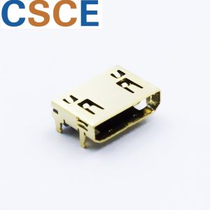 DIP 4.5 HDMI Male To Female Connector / HDMI SMT Connector CE Approved