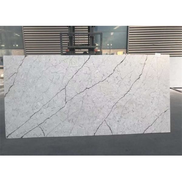 Customized Quartz Countertop Slabs Beautiful Vein For Kitchen Countertops