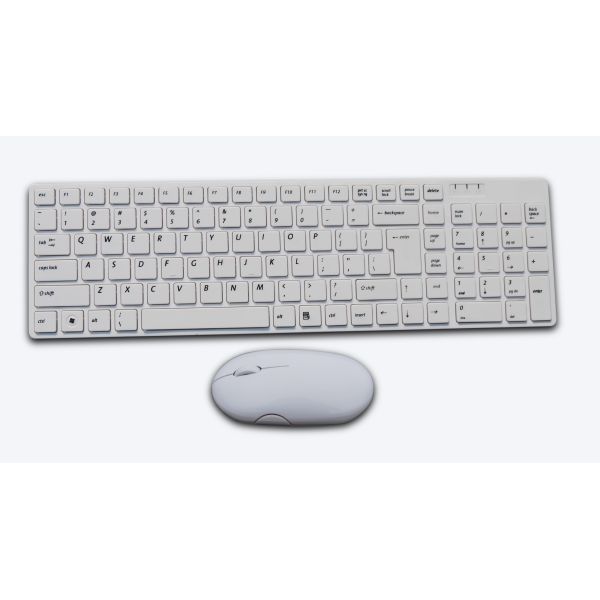 White Color Fashion Apple Design KolorFish Wireless Keyboard and Mouse Combo 2