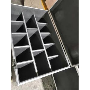 Black Aluminum Flight Case With Wheels And Safe Locks And Strong Handle Size