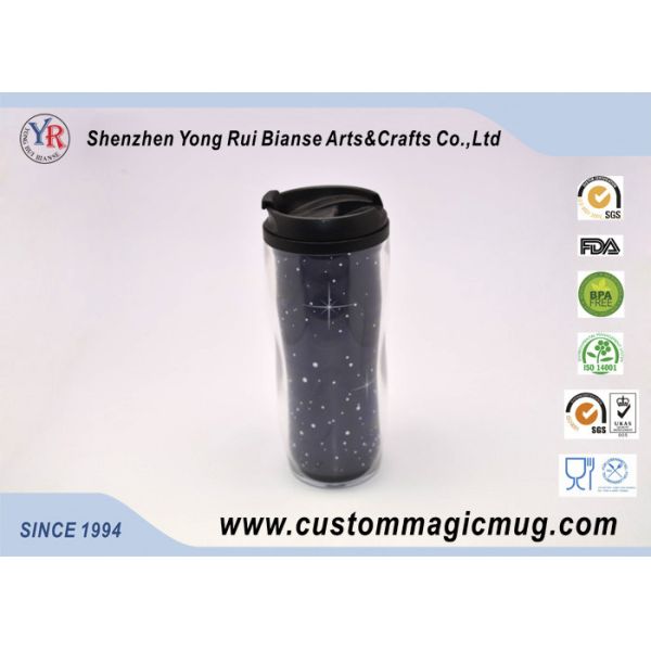 Quality Customizable Large Double Wall Mugs Plastic With Interlayer 12oz 350ml for sale