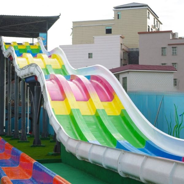 Quality Amusement Park Rainbow Water Slide Fiberglass Pool Slide 8m UV Resistant for sale
