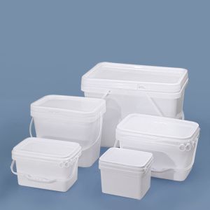 Durable Food Grade Empty Plastic Buckets With Handle and Lids for Packaging