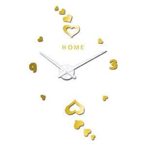 Arabic Digital Heart Romantic Wall Art Clock Home Decor Large 3D Hanging Wall