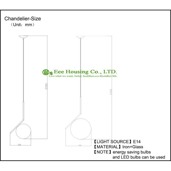 Europe Style Lamp Glass Iron Material Lighting Pendant Light