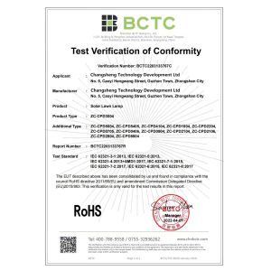 Changsheng Solar Technology Development Ltd  Certifications