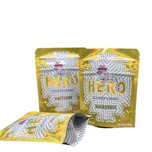 Plastic Holographic Stand Up Pouch For Gummies Snack Packaging