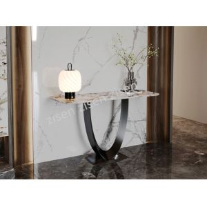 Wholesale Ceramic Marble Console Table With Oval Hollow Base from china suppliers