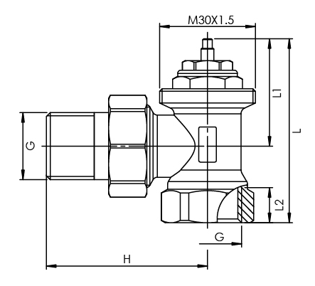 Angled Thermostatic Antique Brass Radiator Valves 3/4'' X 3/4'' In Nickel Plated For Steel Pipe
