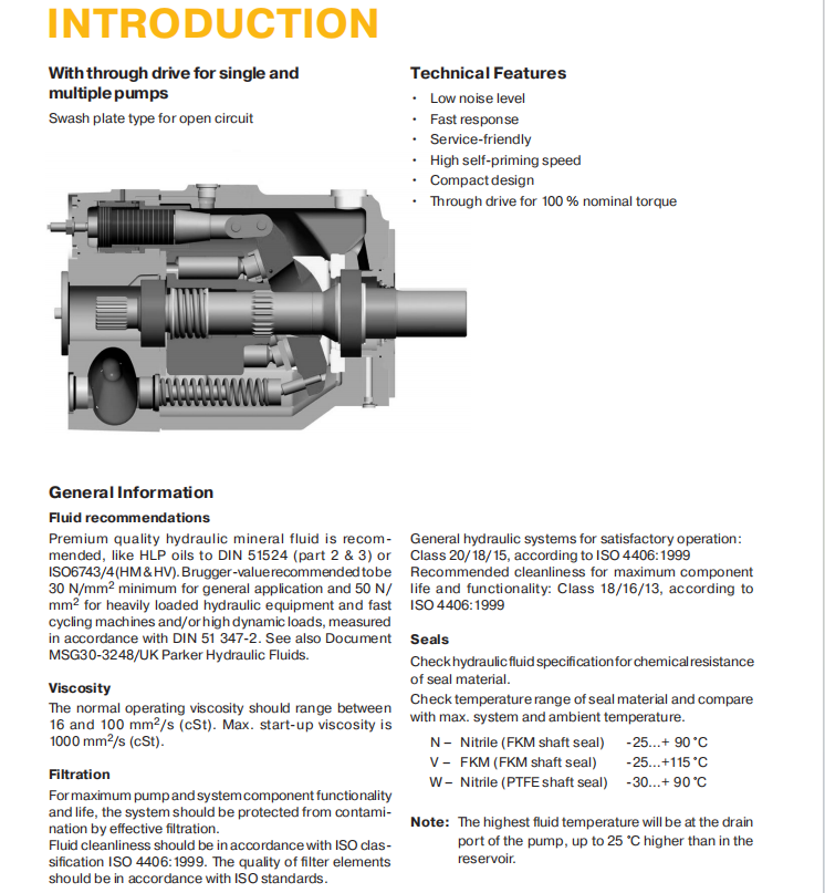 Parker Piston Pump PV270R1D3T1VFHS