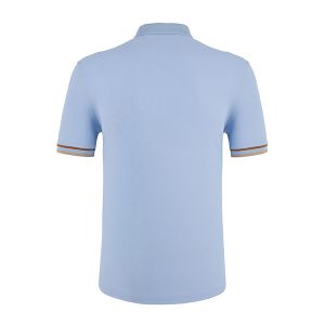 Men's Blue Custom Color Polo Shirts with Embroidered Logo and Breathable Cotton