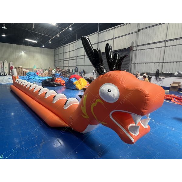 Water Toys Game Sea Dragon Shape Single Tube 12 Persons Inflatable Banana Boat