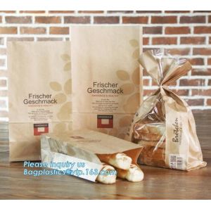 Beautiful printing Food grade package bread takeout Brown Kraft Paper Bag for