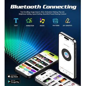 Bluetooth App Controlled LED Display for Clothes and Backpack in Flexible Design