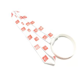 Silk Screen Custom Polyester Lanyards Red Pattern Printing Silicone Wristband
