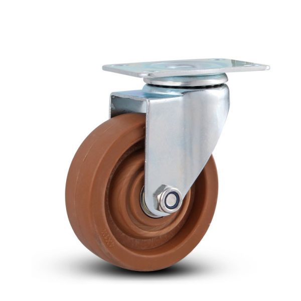 Industrial Swivel Caster with Brake 3 Inch Orange Casters Wheels 92*64mm Top