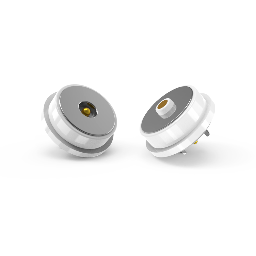 Diameter 10.0mm White Circular Male And Female Magnetic Connector With 3A