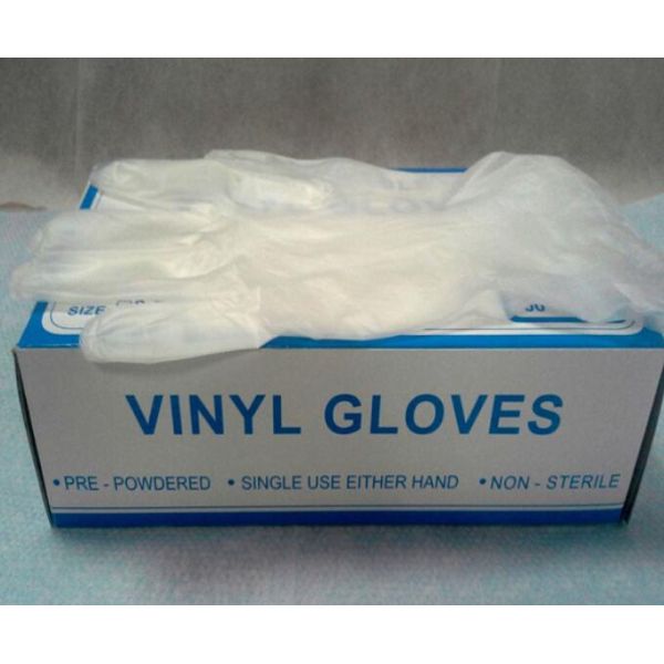 Latex Free Disposable Vinyl Exam Gloves Non Sterile Medical Grade Embossed Surface