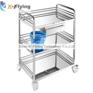 China Stainless Steel Hospital Furniture 3 Tiers Treatment Medical Trolley Cart on sale