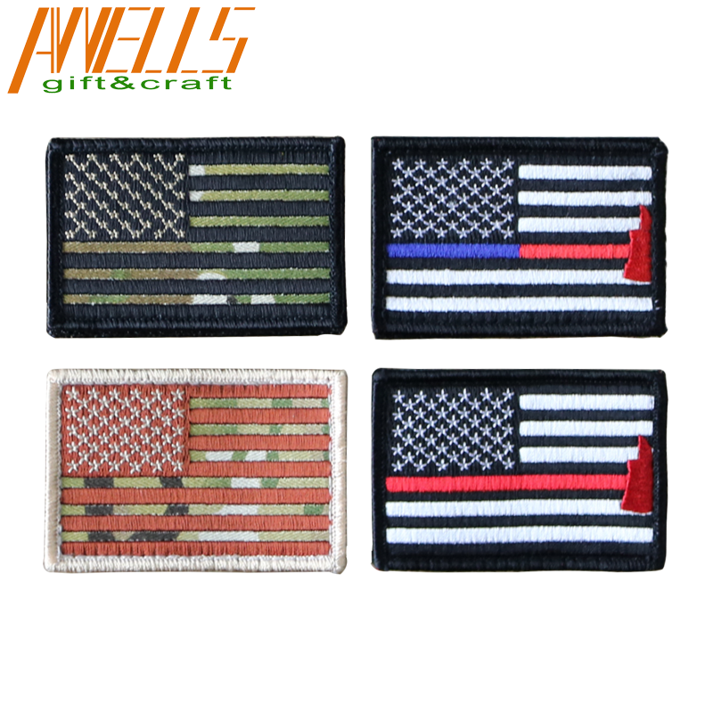 Merrow Border Velcro Backing Embroidery Flag Patch