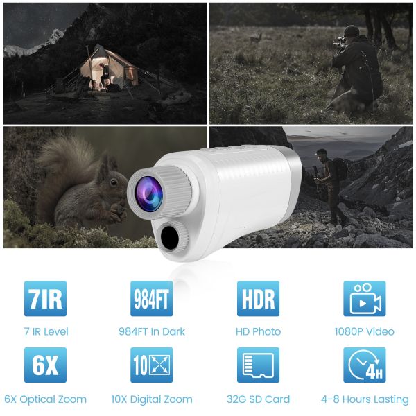 2024 Newest Handheld infrared night vision monocular 2.0 inch Screen for long-rang night vision